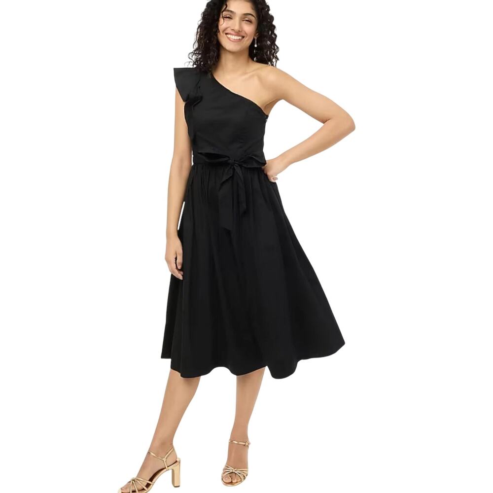 J. Crew Black One-Shoulder Dress Woman's size 4P